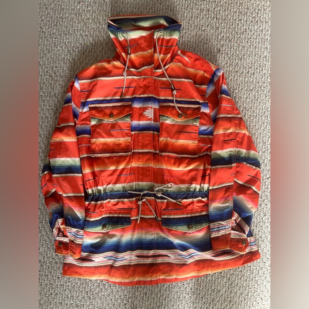 RALPH LAUREN: Southwestern Taffeta Field Jacket - Size L
